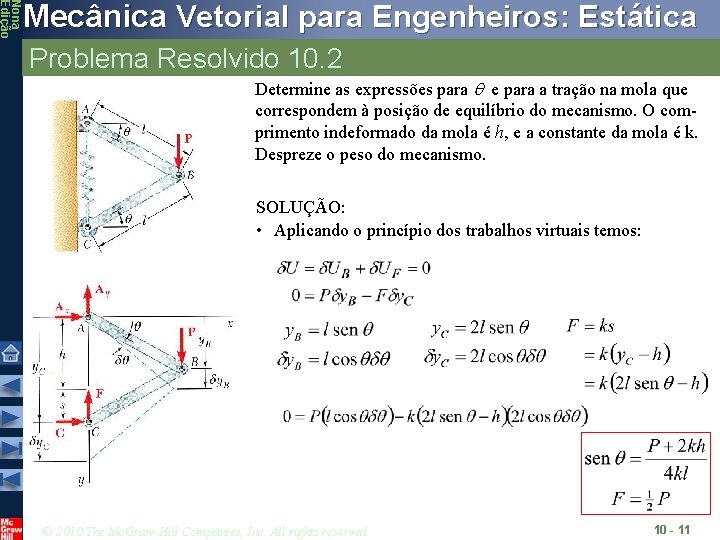 Nona Edição Mecânica Vetorial para Engenheiros: Estática Problema Resolvido 10. 2 Determine as expressões