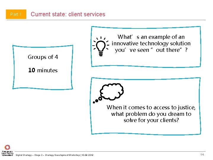 Part 1 Current state: client services What’s an example of an innovative technology solution