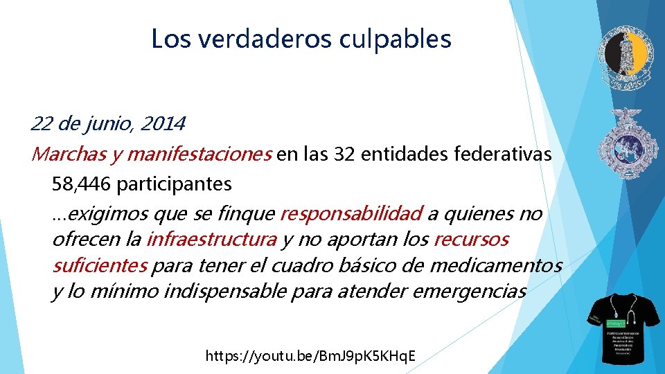 Los verdaderos culpables 22 de junio, 2014 Marchas y manifestaciones en las 32 entidades