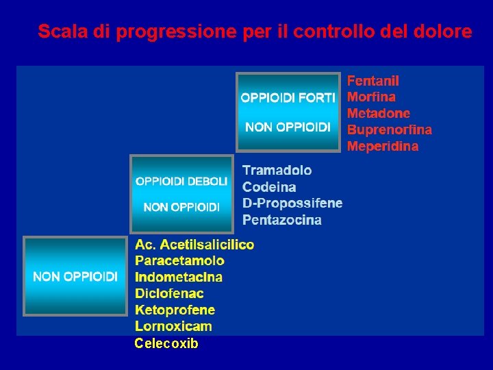 Scala di progressione per il controllo del dolore Celecoxib 