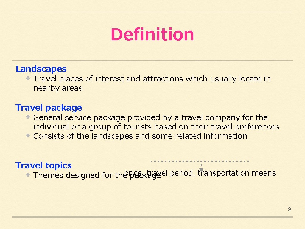 Definition Landscapes • Travel places of interest and attractions which usually locate in nearby