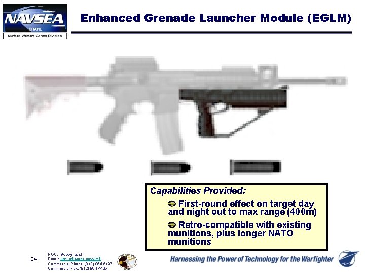 Enhanced Grenade Launcher Module (EGLM) Capabilities Provided: First-round effect on target day and night