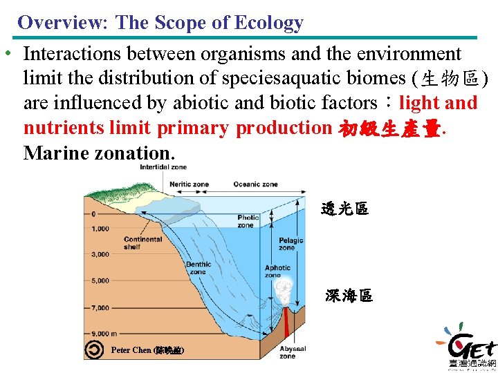 Overview: The Scope of Ecology • Interactions between organisms and the environment limit the