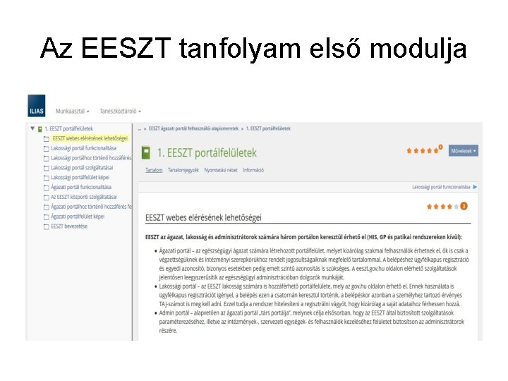 Az EESZT tanfolyam első modulja 