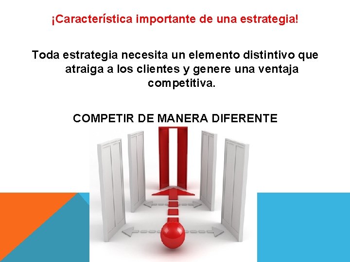 ¡Característica importante de una estrategia! Toda estrategia necesita un elemento distintivo que atraiga a ¡Característica importante de una estrategia! Toda estrategia necesita un elemento distintivo que atraiga a