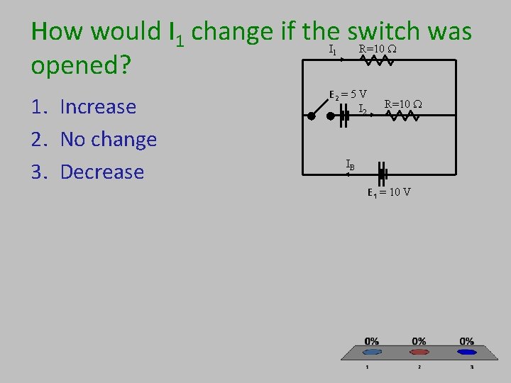 How would I 1 change if the switch was opened? R=10 W I 1