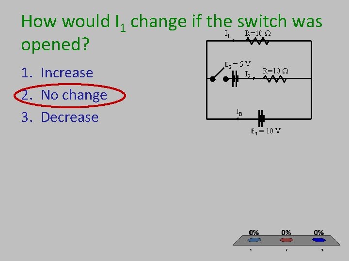 How would I 1 change if the switch was opened? R=10 W I 1