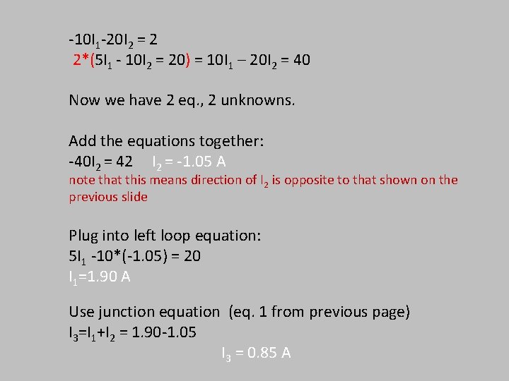 -10 I 1 -20 I 2 = 2 2*(5 I 1 - 10 I