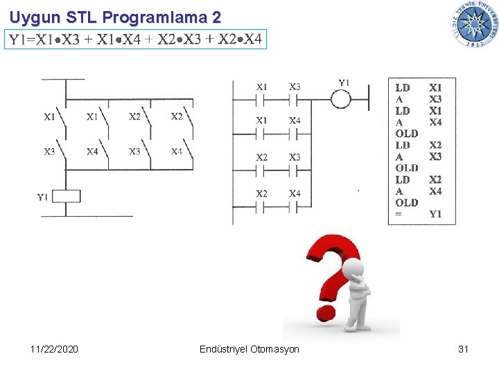 Uygun STL Programlama 2 11/22/2020 Endüstriyel Otomasyon 31 