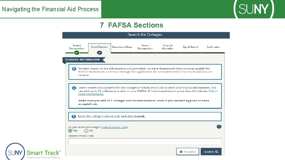 Navigating the Financial Aid Process 7 FAFSA Sections 