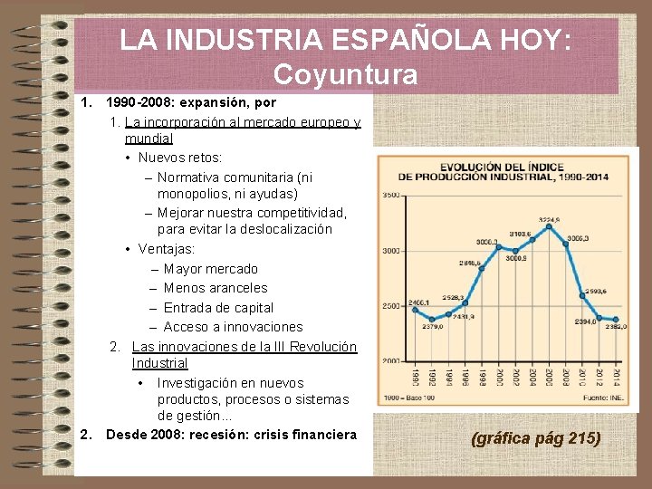 LA INDUSTRIA ESPAÑOLA HOY: Coyuntura 1. 1990 -2008: expansión, por 1. La incorporación al