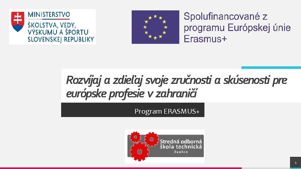 Rozvíjaj a zdieľaj svoje zručnosti a skúsenosti pre európske profesie v zahraničí Program ERASMUS+