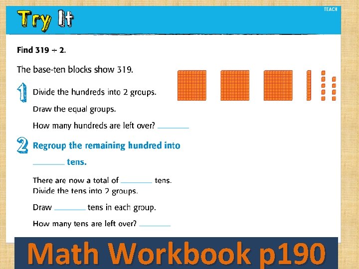 Math Workbook p 190 Math Workbook p 190