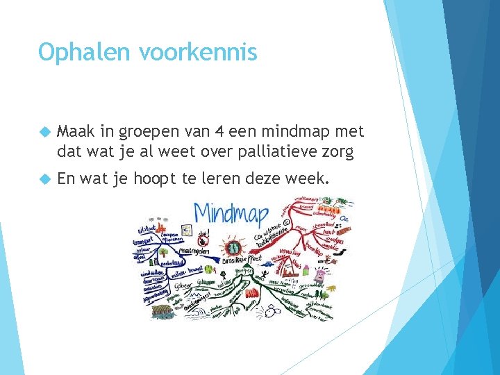 Ophalen voorkennis Maak in groepen van 4 een mindmap met dat wat je al