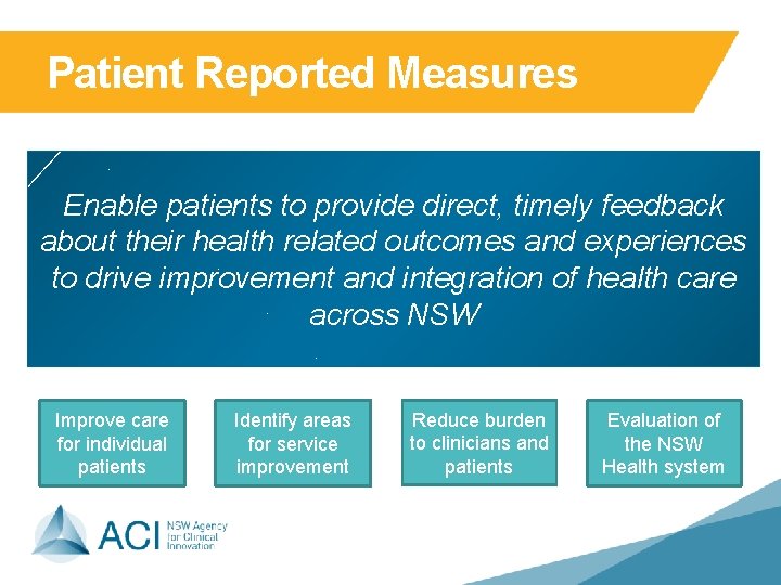 Patient Reported Measures Enable patients to provide direct, timely feedback about their health related Patient Reported Measures Enable patients to provide direct, timely feedback about their health related