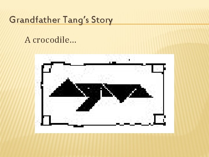 Grandfather Tang’s Story A crocodile… 