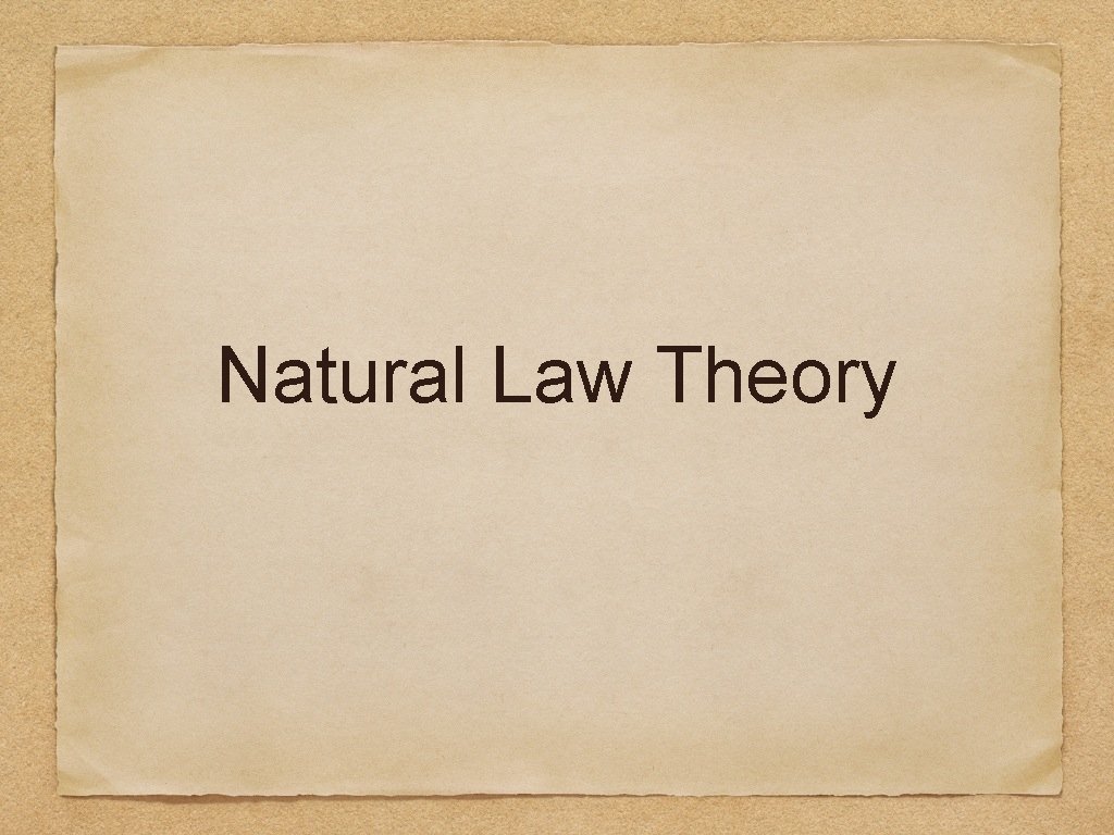 Natural Law Theory 