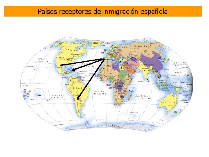 Países receptores de inmigración española 