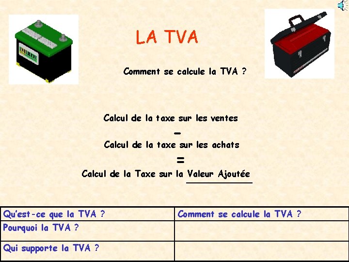 LA TVA Comment se calcule la TVA ? Calcul de la taxe sur les