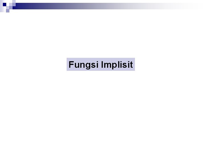 Fungsi Implisit 