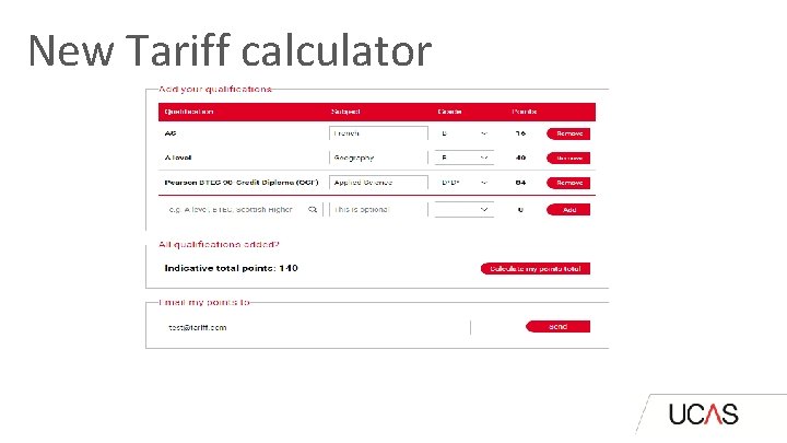 New Tariff calculator 