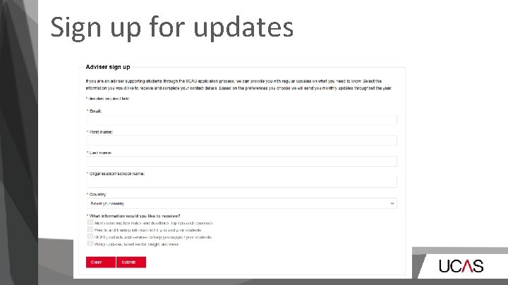 Sign up for updates Sign up for updates
