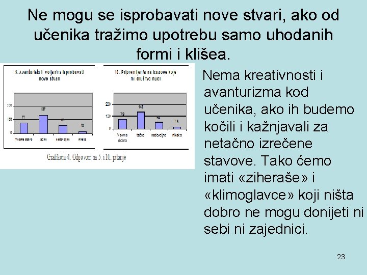 Ne mogu se isprobavati nove stvari, ako od učenika tražimo upotrebu samo uhodanih formi
