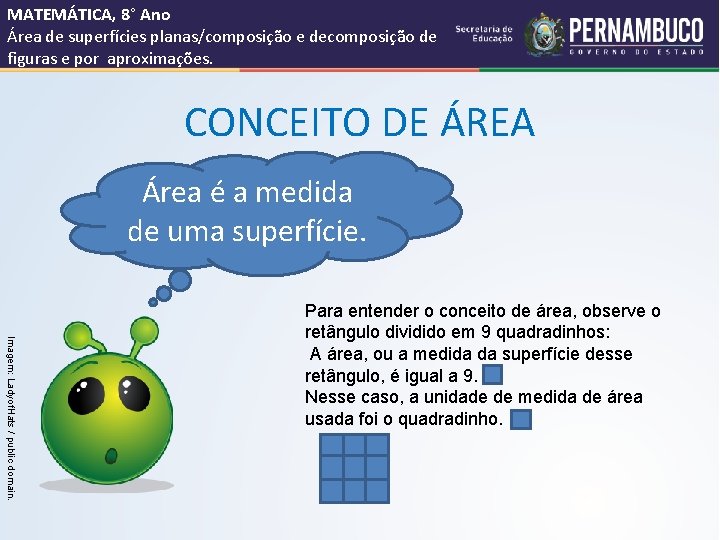 MATEMÁTICA, 8° Ano Área de superfícies planas/composição e decomposição de figuras e por aproximações.