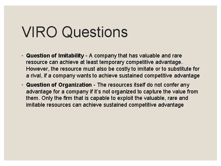 Questions Viro Address LEYA Resources Capabilities Learning Objectives Develop a strategy