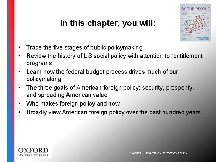 In this chapter, you will: • Trace the five stages of public policymaking •