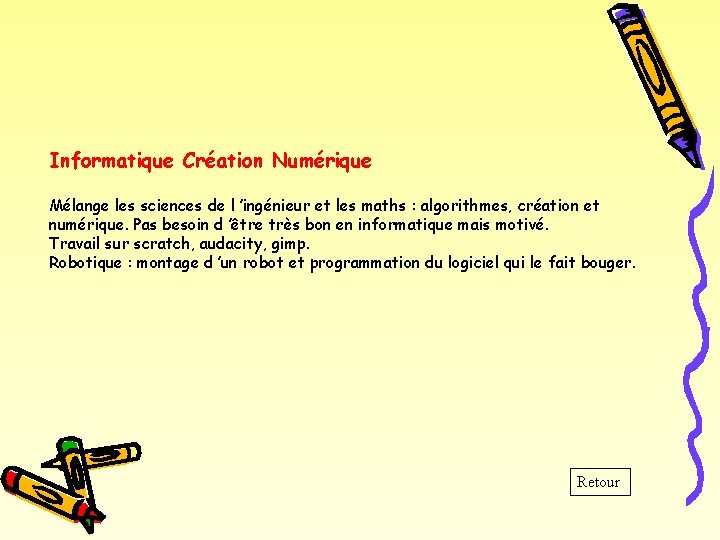 Informatique Création Numérique Mélange les sciences de l ’ingénieur et les maths : algorithmes,