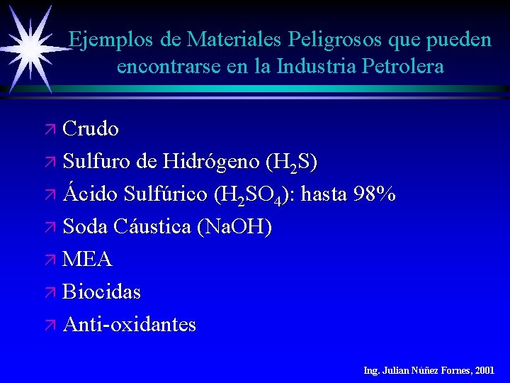 Ejemplos de Materiales Peligrosos que pueden encontrarse en la Industria Petrolera ä Crudo ä Ejemplos de Materiales Peligrosos que pueden encontrarse en la Industria Petrolera ä Crudo ä