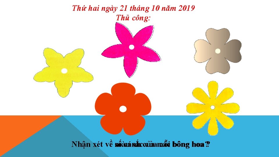 Thứ hai ngày 21 tháng 10 năm 2019 Thủ công: Nhận xét về số