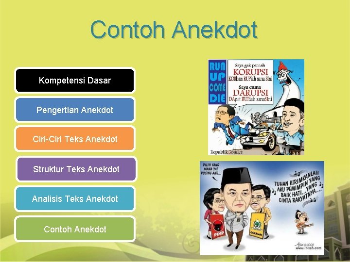 Contoh Anekdot Kompetensi Dasar Pengertian Anekdot Ciri-Ciri Teks Anekdot Struktur Teks Anekdot Analisis Teks