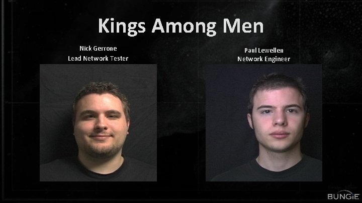 Kings Among Men Nick Gerrone Lead Network Tester Paul Lewellen Network Engineer 