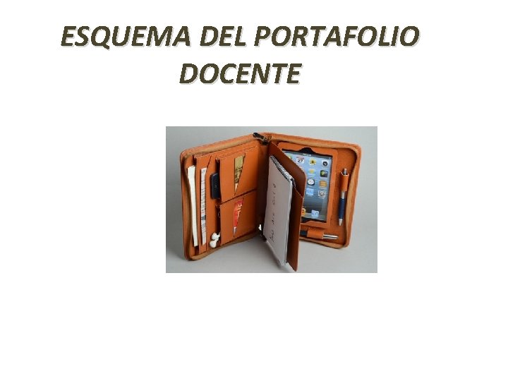 ESQUEMA DEL PORTAFOLIO DOCENTE 