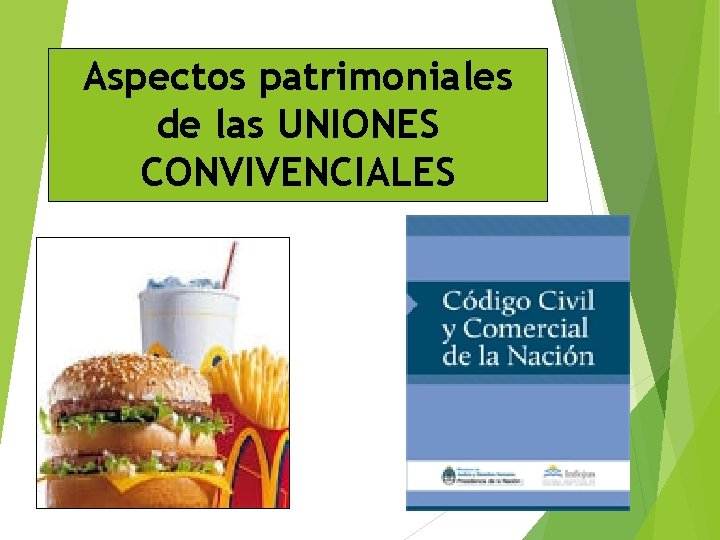 Aspectos patrimoniales de las UNIONES CONVIVENCIALES 