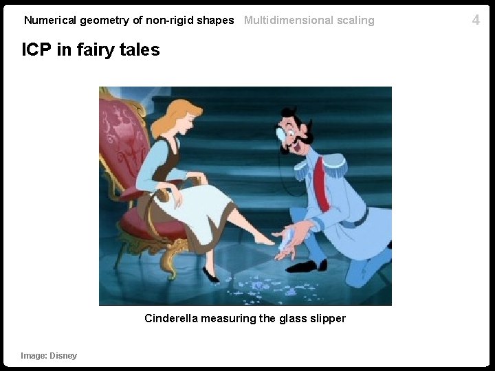 Numerical geometry of non-rigid shapes Multidimensional scaling ICP in fairy tales Cinderella measuring the