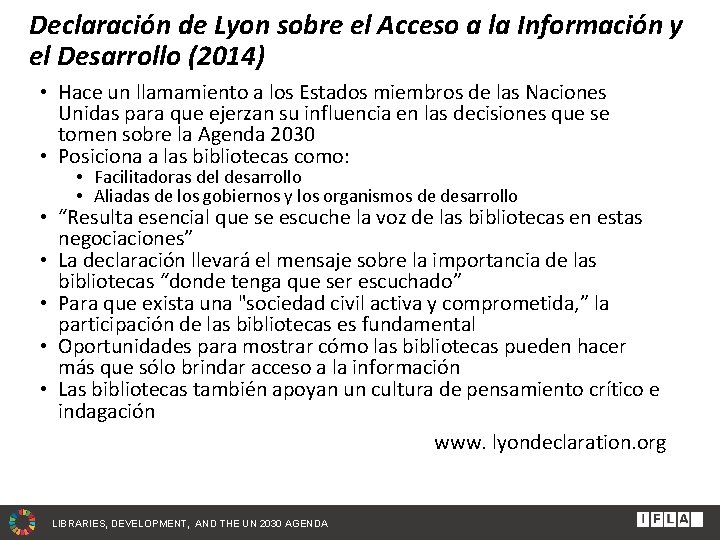 Declaración de Lyon sobre el Acceso a la Información y el Desarrollo (2014) •