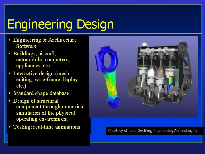 Engineering Design • Engineering & Architecture Software • Buildings, aircraft, automobile, computers, appliances, etc.