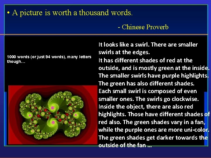  • A picture is worth a thousand words. - Chinese Proverb 1000 words