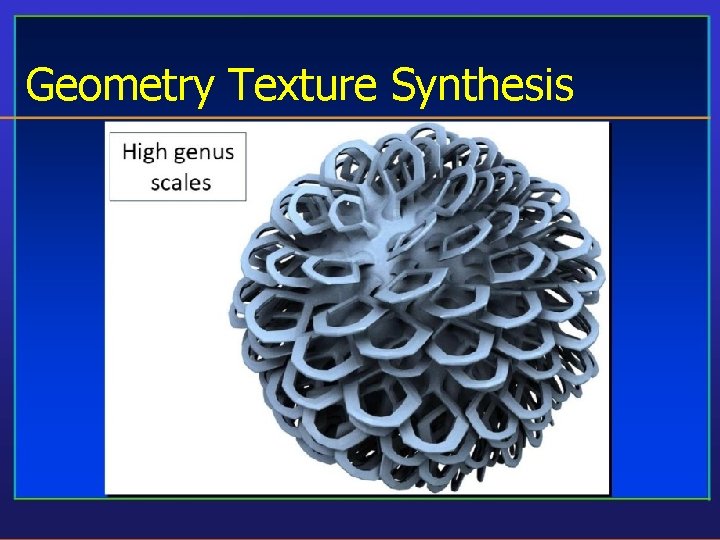 Geometry Texture Synthesis 