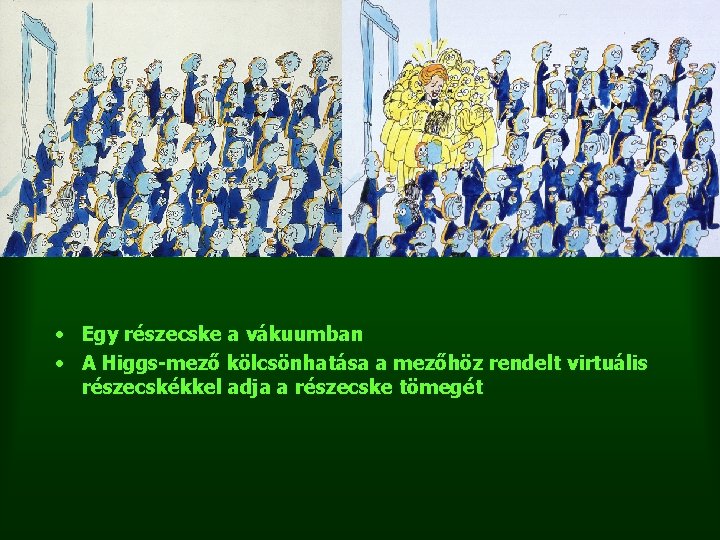  • Egy részecske a vákuumban • A Higgs-mező kölcsönhatása a mezőhöz rendelt virtuális