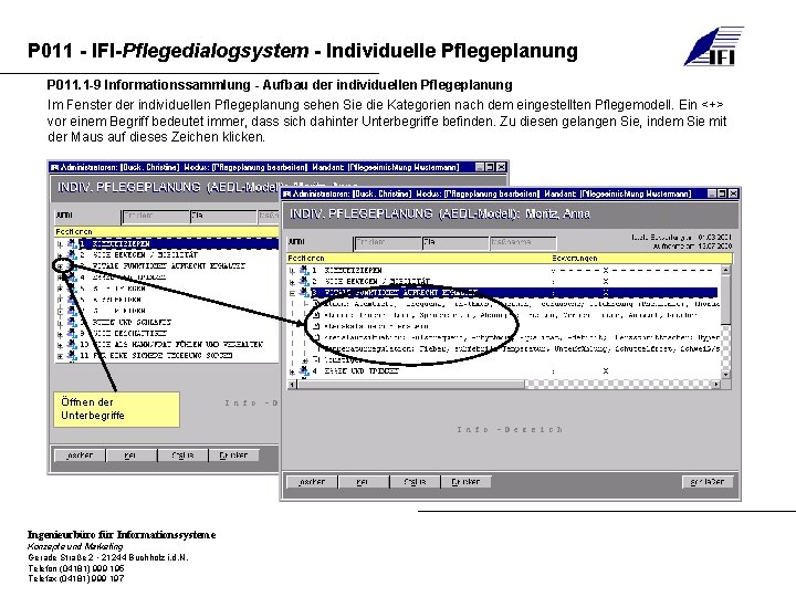 P 011 - IFI-Pflegedialogsystem - Individuelle Pflegeplanung P 011. 1 -9 Informationssammlung - Aufbau