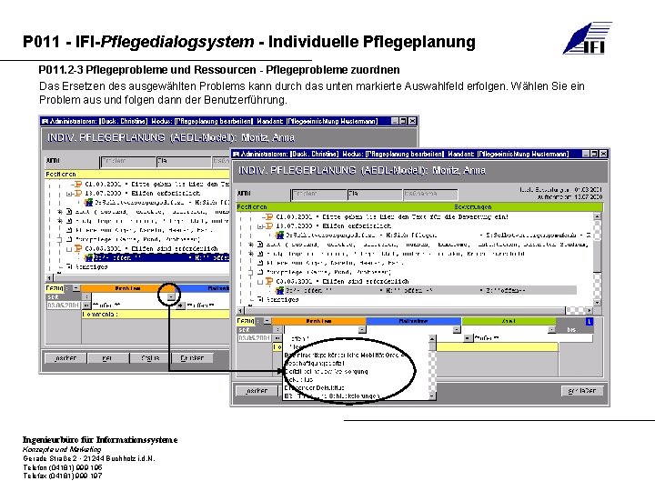 P 011 - IFI-Pflegedialogsystem - Individuelle Pflegeplanung P 011. 2 -3 Pflegeprobleme und Ressourcen