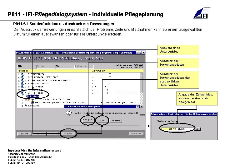 P 011 - IFI-Pflegedialogsystem - Individuelle Pflegeplanung P 011. 5 -1 Sonderfunktionen - Ausdruck