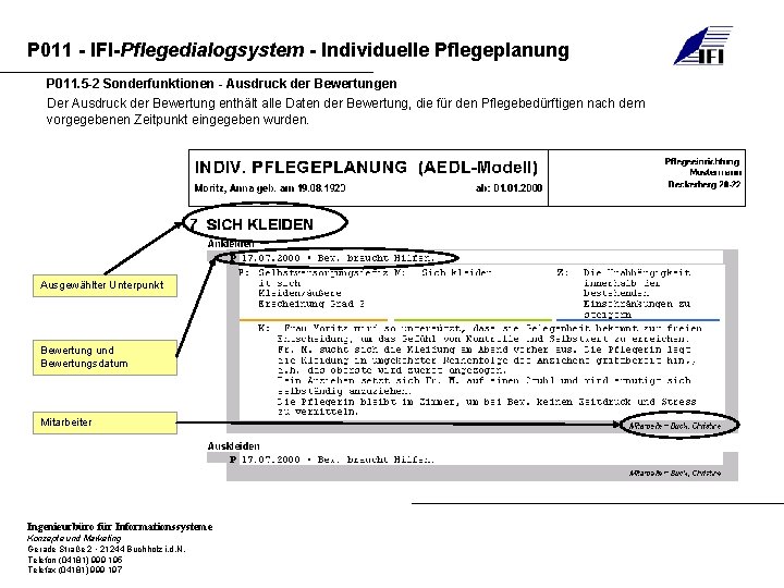 P 011 - IFI-Pflegedialogsystem - Individuelle Pflegeplanung P 011. 5 -2 Sonderfunktionen - Ausdruck