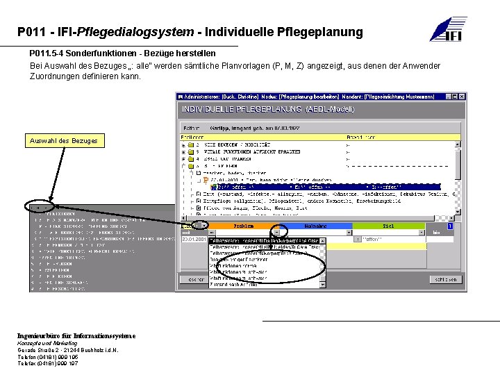 P 011 - IFI-Pflegedialogsystem - Individuelle Pflegeplanung P 011. 5 -4 Sonderfunktionen - Bezüge