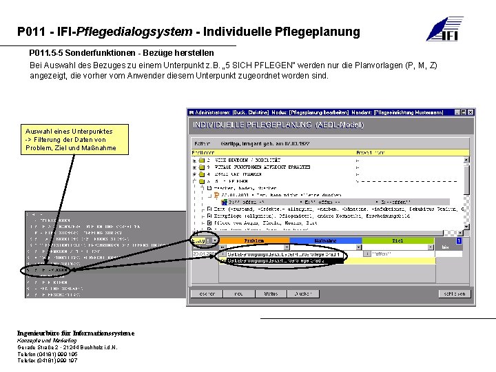 P 011 - IFI-Pflegedialogsystem - Individuelle Pflegeplanung P 011. 5 -5 Sonderfunktionen - Bezüge