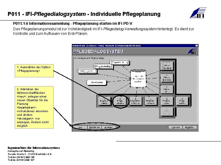 P 011 - IFI-Pflegedialogsystem - Individuelle Pflegeplanung P 011. 1 -6 Informationssammlung - Pflegeplanung